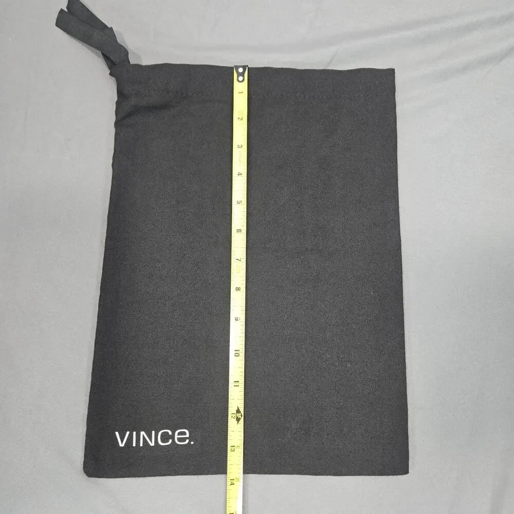Vince Black Flannel Cotton Drawstring Dust Bag Small Shoe Pouch 14x10